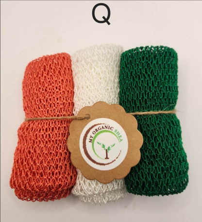 3-Pack African Exfoliating Bath Sponge Sapo: Nylon Body Scrubber