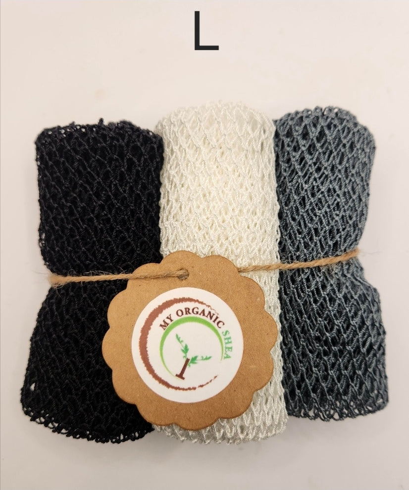 3-Pack African Exfoliating Bath Sponge Sapo: Nylon Body Scrubber