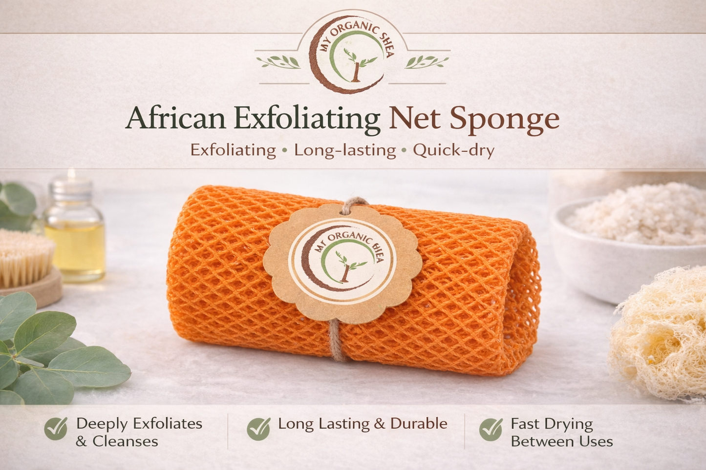 3-Pack African Exfoliating Bath Sponge Sapo: Nylon Body Scrubber