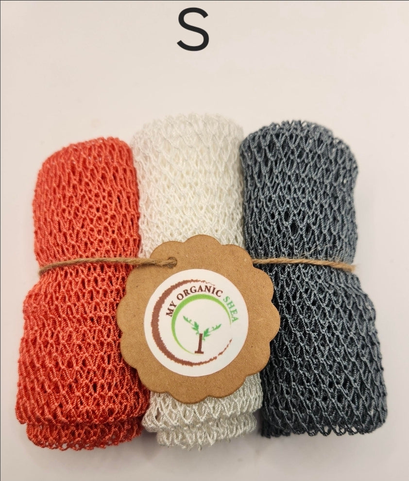 3pcs African Exfoliating Bath Net Sponge: 70 inch Nylon Sapo