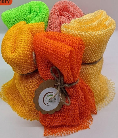 African Exfoliating Bath Net Sponge – 50” Long Nylon Whole Body and Back Scrubber for Deep Clean, Smooth Skin & Body Exfoliation
