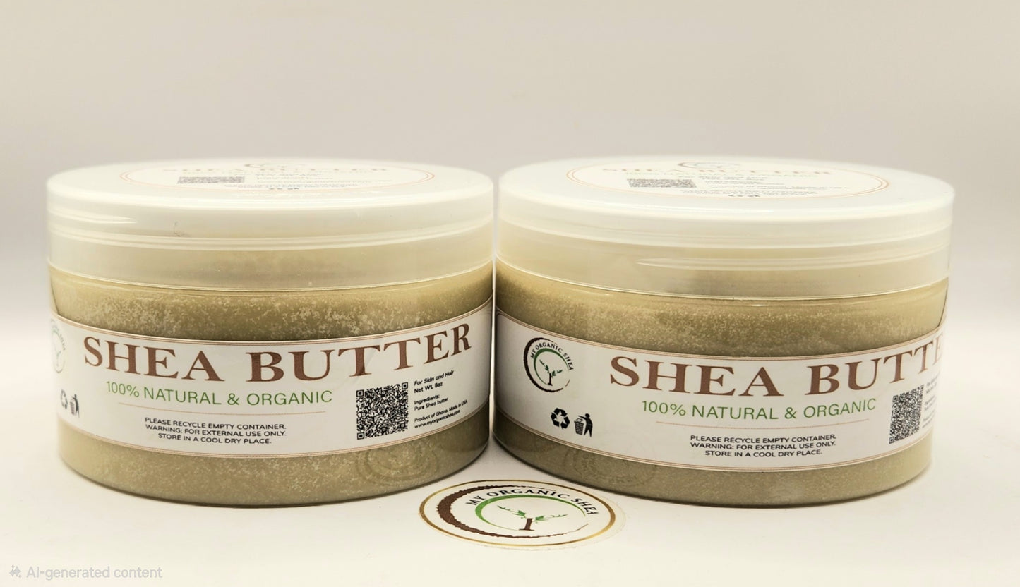 100% Natural unrefined Shea butter from Ghana (1oz/2oz/4oz/8oz per container)