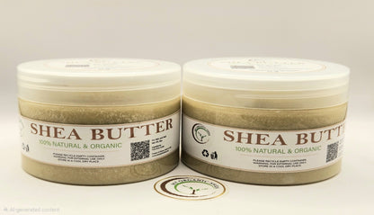 100% Natural unrefined Shea butter from Ghana (1oz/2oz/4oz/8oz per container)
