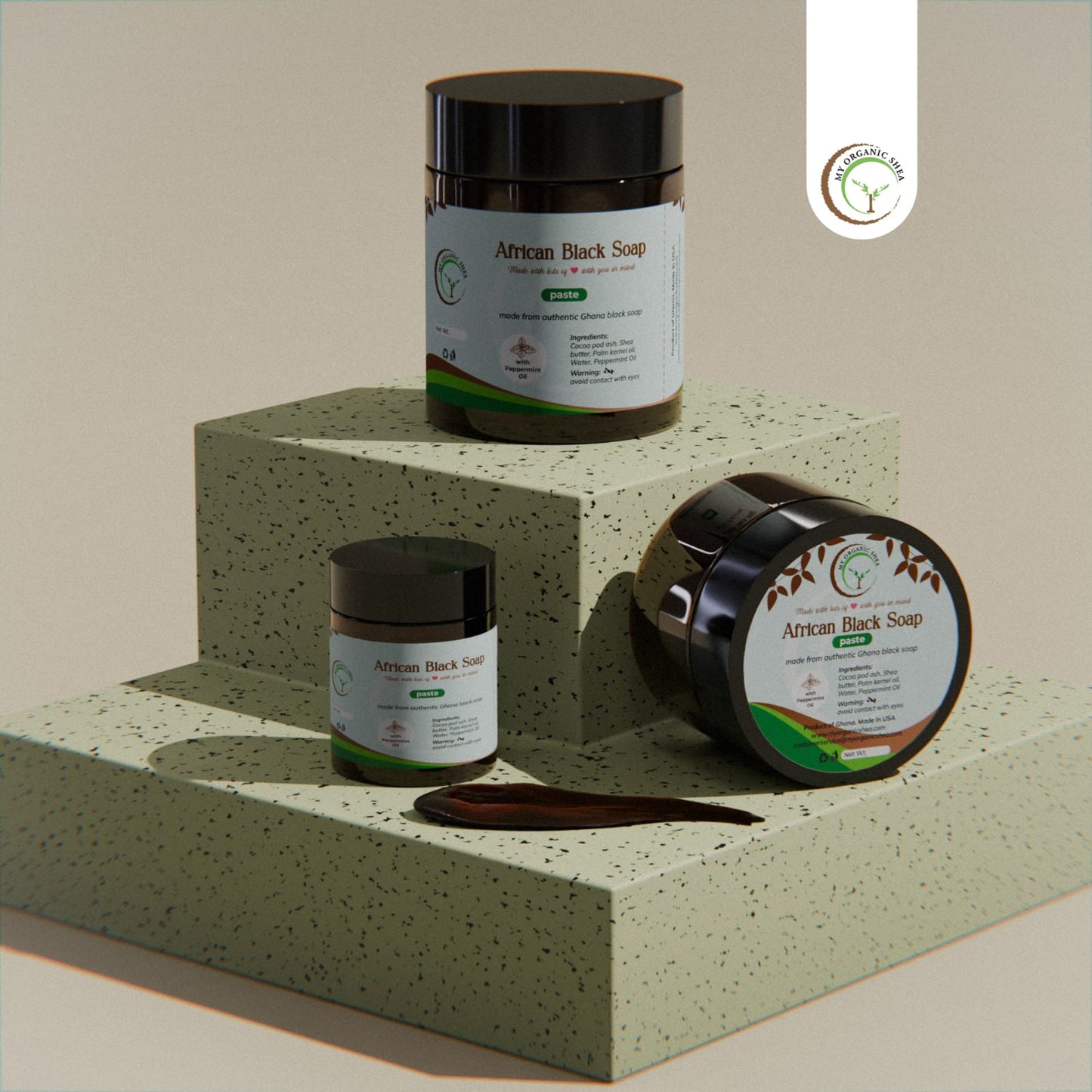 Scented African Black Soap 4oz and 2oz