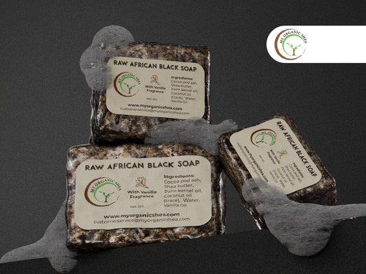 Scented Raw African Black Soap bar (4oz, 2oz)