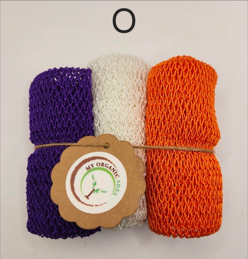 3pcs African Exfoliating Bath Net Sponge: 70 inch Nylon Sapo