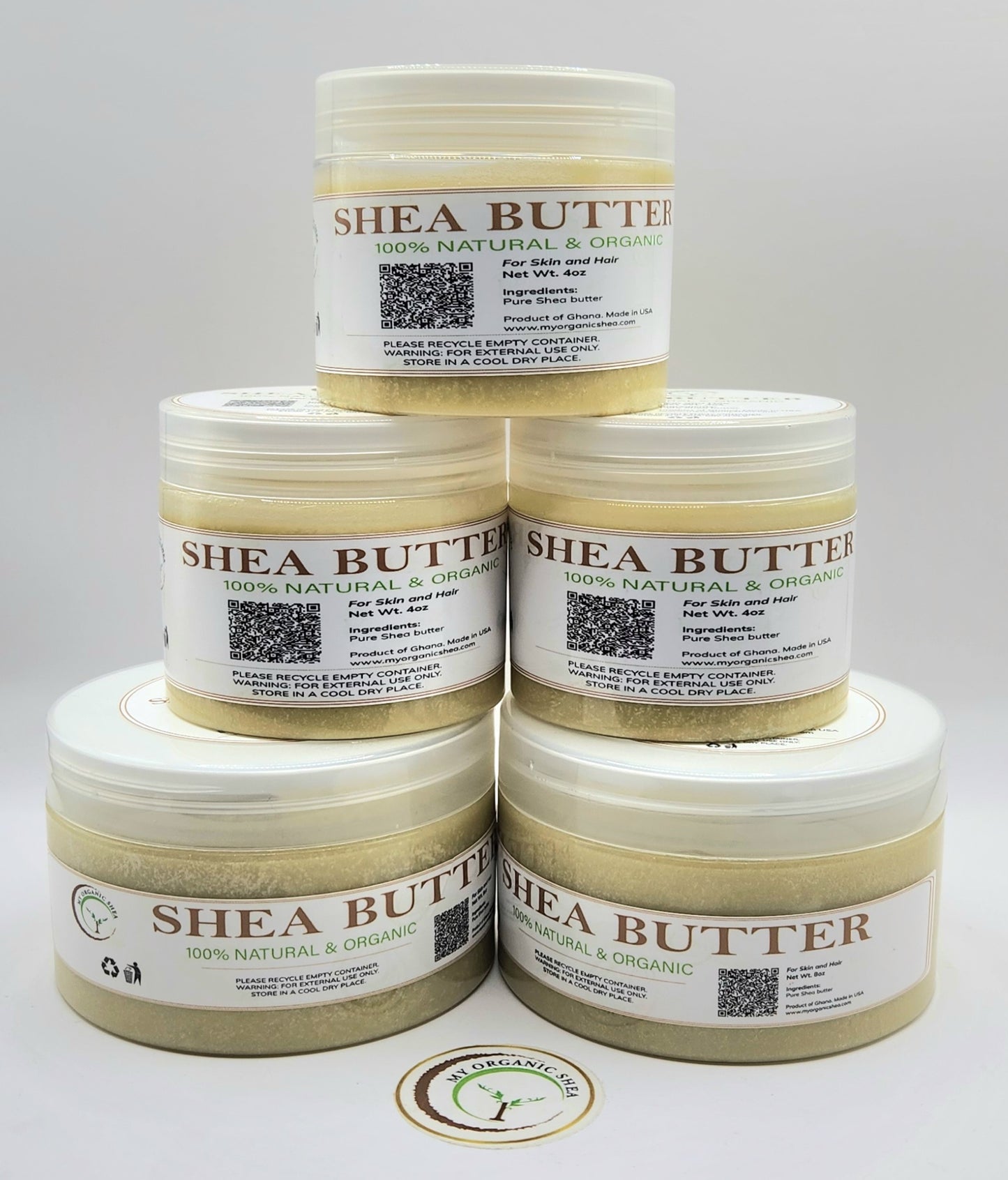 100% Natural unrefined Shea butter from Ghana (1oz/2oz/4oz/8oz per container)