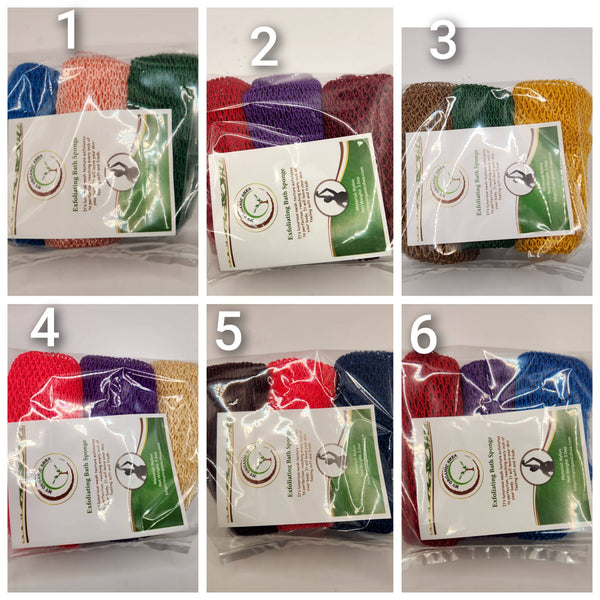 Exfoliating African bath sponge 3pcs/pk