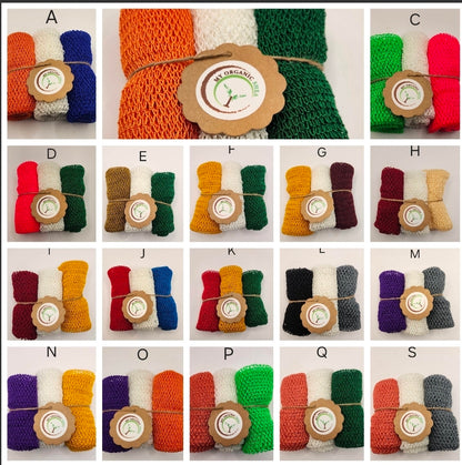 3-Pack African Exfoliating Bath Sponge Sapo: Nylon Body Scrubber