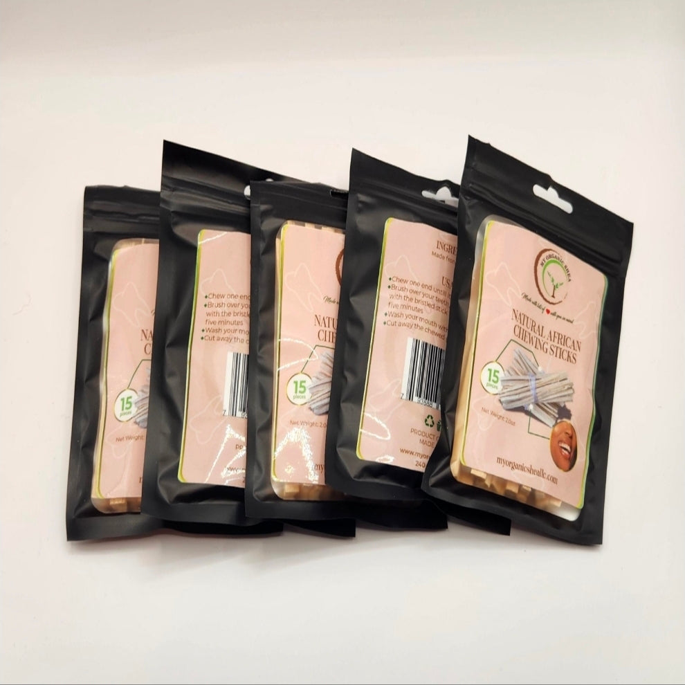 Natural African Chewing Sticks/Sokodua/Natural Stick Toothbrush (Regular and Mint flavored)