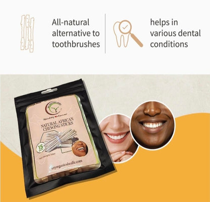 Natural African Chewing Sticks/Sokodua/Natural Stick Toothbrush (Regular and Mint flavored)